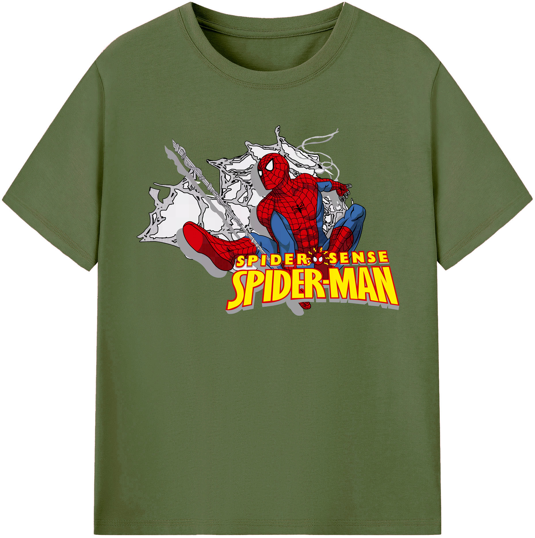 （画像用） Spider Man スパイダーマン 綿100％半袖Tシャツ（フロントプリント）